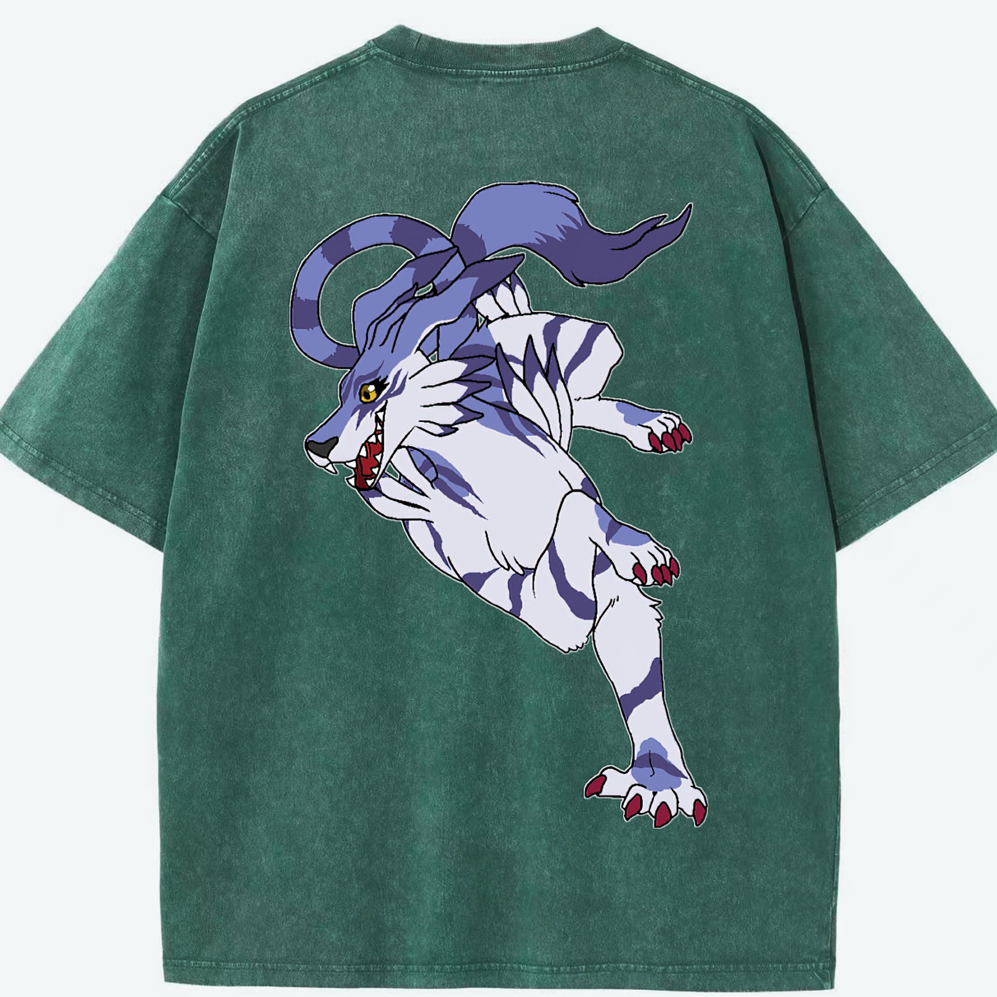 （画像用） Digimon デジタルモンスター/デジモン 綿100% ヴィンテージ風 半袖Tシャツ（背面プリント）